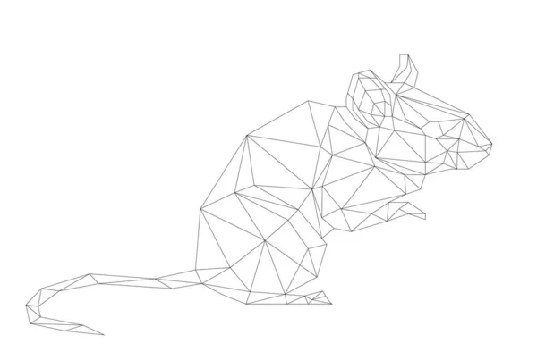 Simple ligne vecteur polygone art de la souris — Image vectorielle
