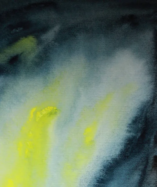 Acuarela pintada a mano azul y amarillo abstracto fondo ilustración —  Fotos de Stock