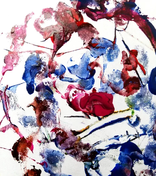 Cor da água pintado à mão multi-cor abstrato fundo ilustração com pintar spot — Fotografia de Stock