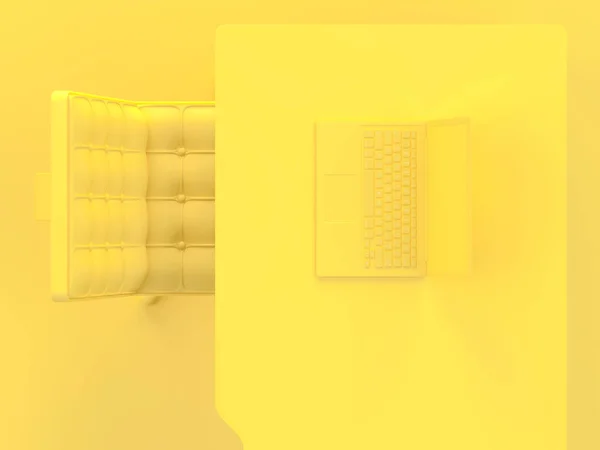 Masa Sandalye Sarı Renk Üst Görünümden Metniniz Için Kopya Alanı — Stok fotoğraf