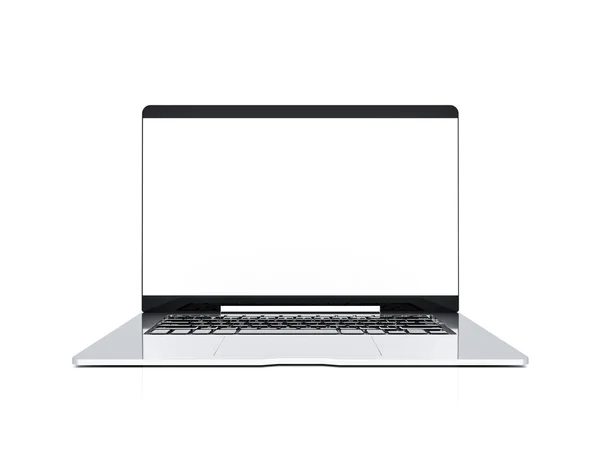 Laptop Met Leeg Scherm Geïsoleerd Een Witte Achtergrond Met Uitknippad — Stockfoto