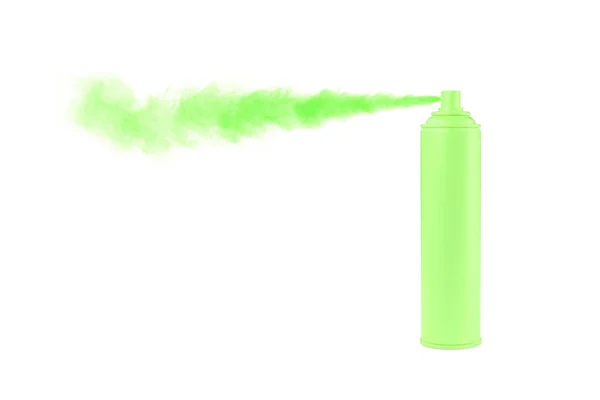 Spray Lehet Zöld Pasztell Színű Elszigetelt Fehér Háttér Modell Másol — Stock Fotó