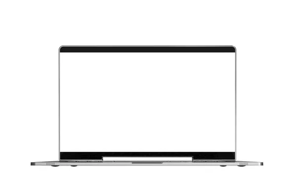 Boş Ekran Mock Izole Ile Dizüstü Metalik Renk Beyaz Arka — Stok fotoğraf