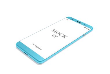 Kırpma yolu ile Smartphone Mockup mavi renk. 