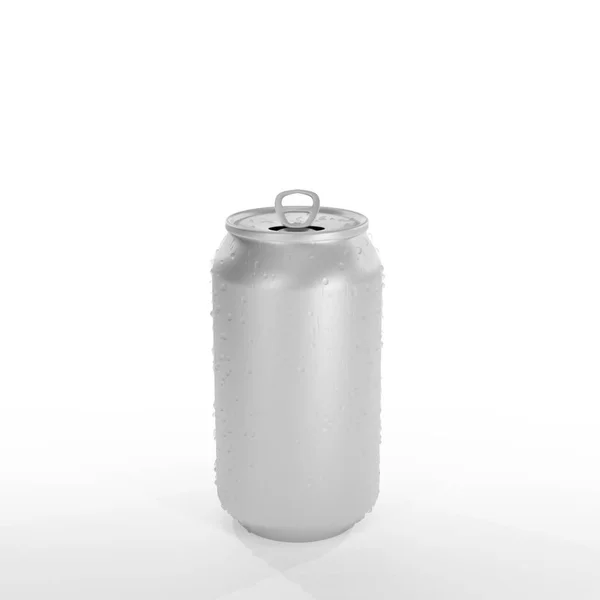 Soda pode abrir a tampa com gotas Mockup — Fotografia de Stock