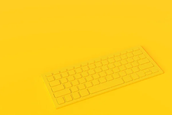 Koncepce klávesnice inimal žluté barvy. — Stock fotografie