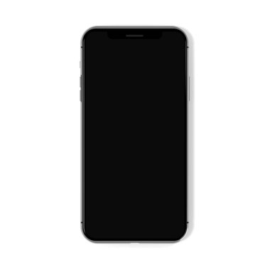 Metin için kırpma yolu ile beyaz arka planda izole metal akıllı telefon mock-up, 3D render.