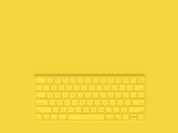 Concept Minimal Couleur Jaune Clavier Espace Copie Pour Votre Texte — Photo