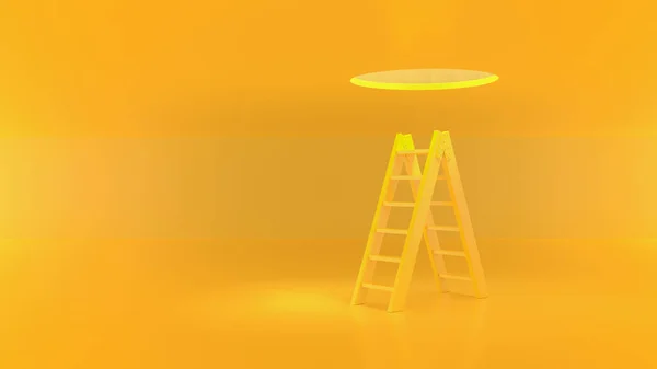 Escalera de color amarillo para subir arriba — Foto de Stock
