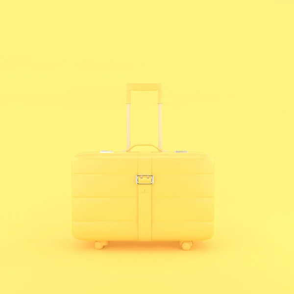 Gele koffer minimaal idee concept. — Stockfoto