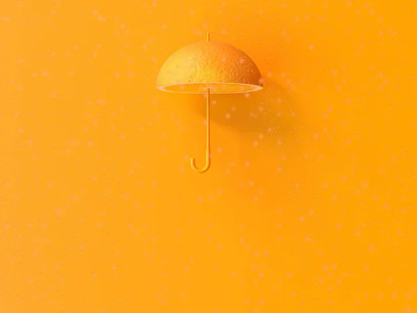 Orange bentuk payung dan hujan . — Stok Foto