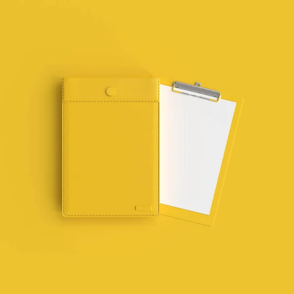 Clipboard mockup cor amarela — Fotografia de Stock