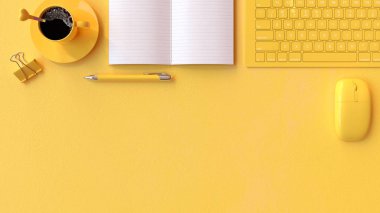 Minimal fikir konsepti, çalışma masası.