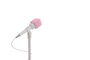 Mikrofon pembe pastel renk 