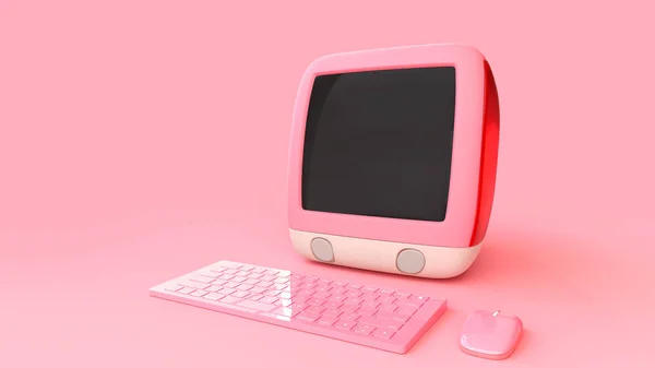 Ροζ κομπιούτερ μακέτα — Φωτογραφία Αρχείου