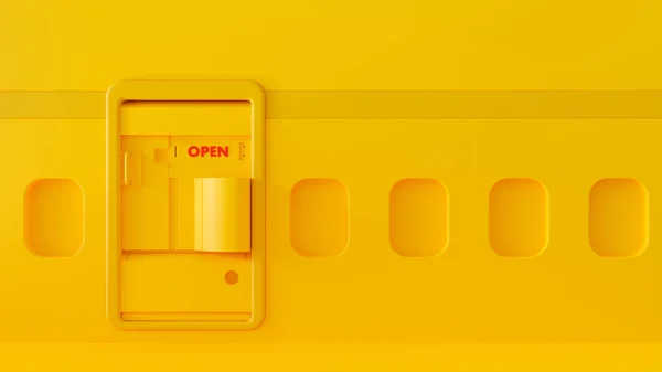 Plano Amarillo Dentro Puerta Ventana Para Fondo Viajes Concepto Idea — Foto de Stock