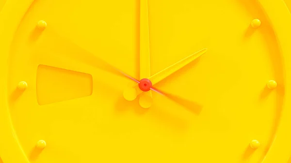 Mock Relógio Amarelo Para Seu Texto Conceito Ideia Mínima Render — Fotografia de Stock