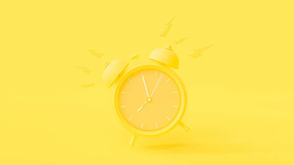クリッピングパスと黄色の目覚まし時計 00にアラーム 最小限のアイデアコンセプト 3Dレンダリング — ストック写真