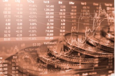 Finansal yatırım konsepti için uygun borsa veya önx ticaret grafiği ve şamdan grafiği. Ekonomik trendler iş fikri ve tüm sanat tasarımı için arka plan. Soyut finans arkaplanı.