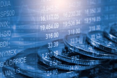 Finansal yatırım konsepti için uygun borsa veya önx ticaret grafiği ve şamdan grafiği. Ekonomik trendler iş fikri ve tüm sanat tasarımı için arka plan. Soyut finans arkaplanı.