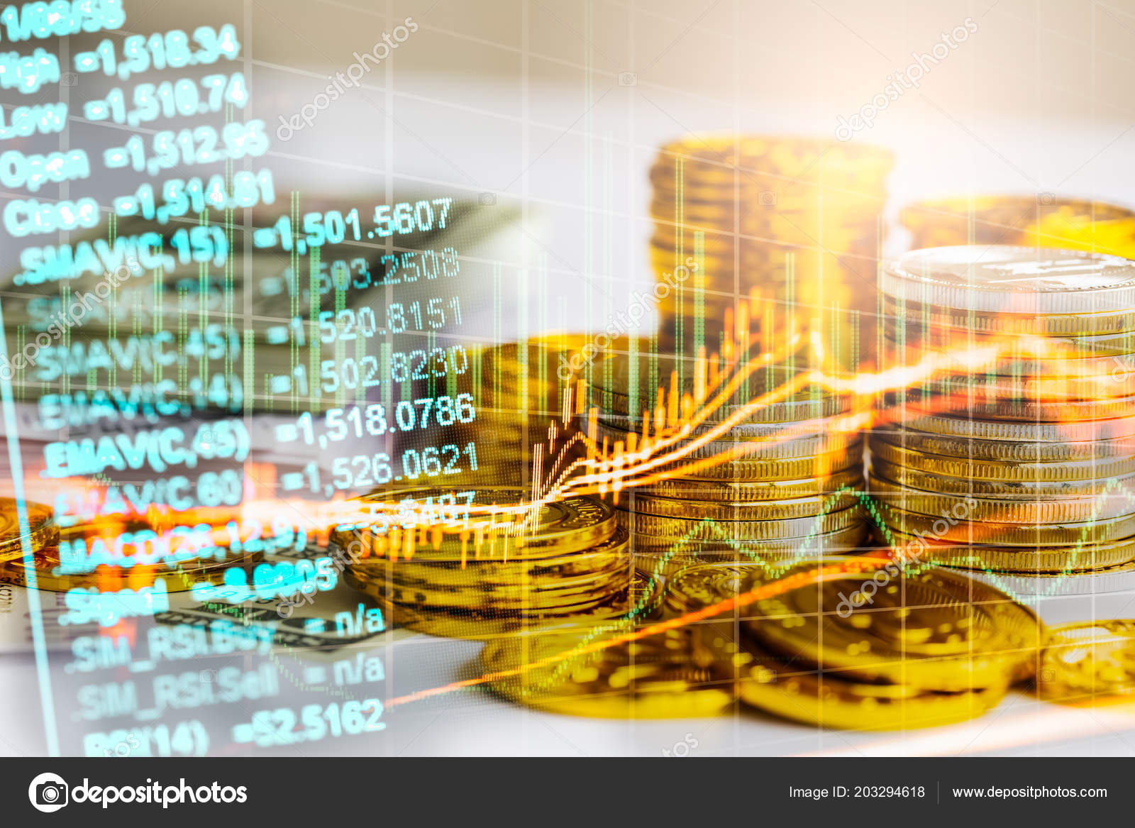 Stock Market Forex Trading Graph Candlestick Chart Suitable - 