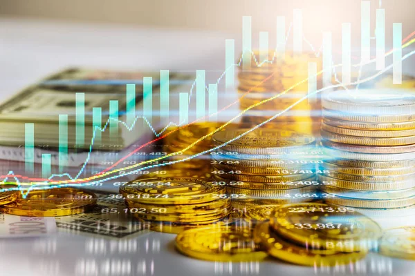 Finansal yatırım konsepti için uygun borsa veya önx ticaret grafiği ve şamdan grafiği. Ekonomik trendler iş fikri ve tüm sanat tasarımı için arka plan. Soyut finans arkaplanı.