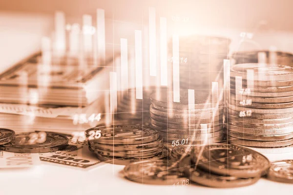 Finansal yatırım konsepti için uygun borsa veya önx ticaret grafiği ve şamdan grafiği. Ekonomik trendler iş fikri ve tüm sanat tasarımı için arka plan. Soyut finans arkaplanı.