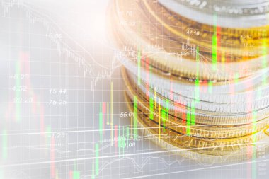 Finansal yatırım konsepti için uygun borsa veya önx ticaret grafiği ve şamdan grafiği. Ekonomik trendler iş fikri ve tüm sanat tasarımı için arka plan. Soyut finans arkaplanı.