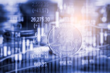 Finansal yatırım konsepti için uygun borsa veya önx ticaret grafiği ve şamdan grafiği. Ekonomik trendler iş fikri ve tüm sanat tasarımı için arka plan. Soyut finans arkaplanı.