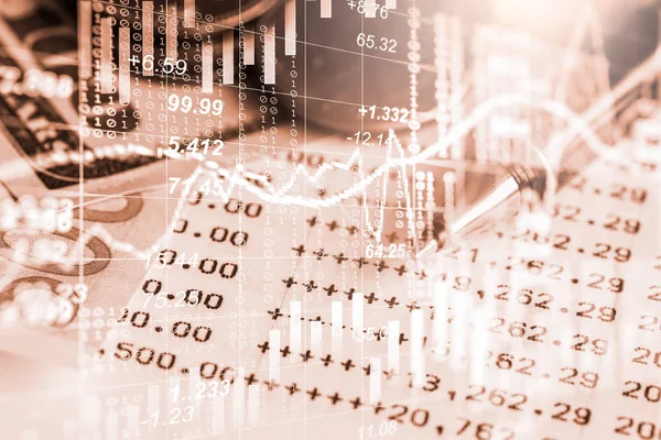 Tőzsdei Vagy Forex Kereskedési Grafikon Gyertyatartó Diagram Alkalmas Pénzügyi Befektetési — Stock Fotó