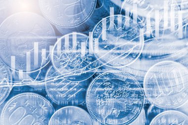 Finansal yatırım konsepti için uygun borsa veya önx ticaret grafiği ve şamdan grafiği. Ekonomik trendler iş fikri ve tüm sanat tasarımı için arka plan. Soyut finans arkaplanı.