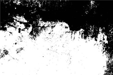 Siyah ve beyaz grunge kentsel doku vektör kopya alanı ile. Soyut illüstrasyon yüzey toz ve kaba kirli duvar arka plan boş şablon ile. Sıkıntı veya kir ve etkisi kavramı - vektör grunge