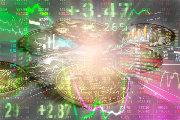 Modern bir takas yöntemi. Bitcoin küresel ekonomi piyasasında uygun bir ödemedir. Sanal dijital para birimi ve finansal yatırım ticaret kavramı. Altın bitcoin arka planına sahip soyut kripto para birimi.