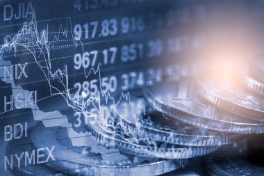 Finansal yatırım konsepti için uygun borsa veya önx ticaret grafiği ve şamdan grafiği. Ekonomik trendler iş fikri ve tüm sanat tasarımı için arka plan. Soyut finans arkaplanı.