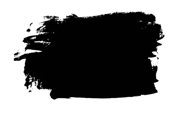 Grunge Mano Disegnato Pennello Striscia Pennellata Inchiostro Nero Vettoriale Sfondo — Vettoriale Stock