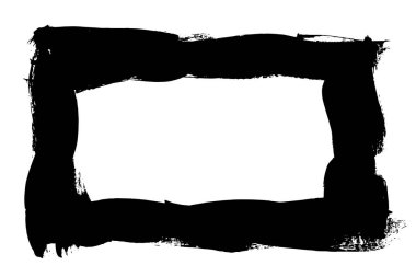 Grunge el çekilmiş boya fırça şerit. Vektör siyah mürekkep fırça darbesi. Arka plan yüksek detay boya. Kirli tasarım öğesi, kutu, çerçeve metin için. Eğri veya modern doku şekli. Çizimde kuru kenarlık