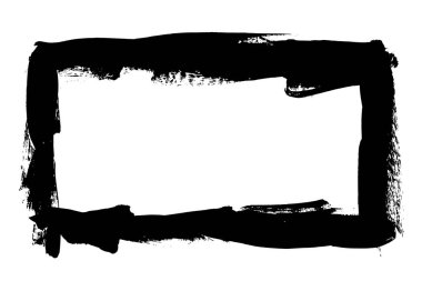 Grunge el çekilmiş boya fırça şerit. Vektör siyah mürekkep fırça darbesi. Arka plan yüksek detay boya. Kirli tasarım öğesi, kutu, çerçeve metin için. Eğri veya modern doku şekli. Çizimde kuru kenarlık