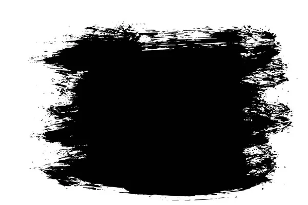 Grunge Mano Dibujado Pincel Raya Pincelada Tinta Negra Vectorial Pintar — Archivo Imágenes Vectoriales