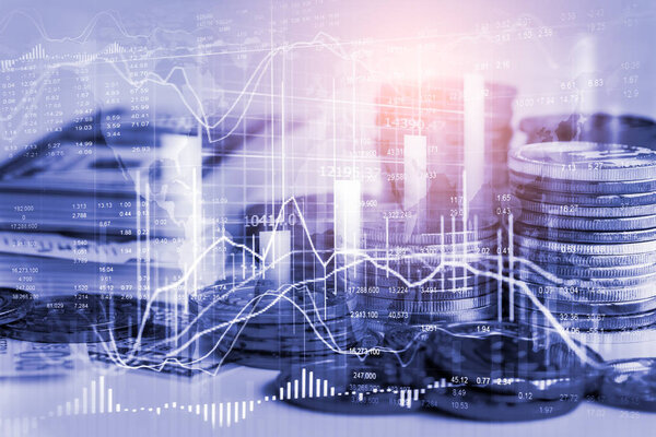 График торговли на фондовом рынке или форекс и диаграмма подсвечников suitab
