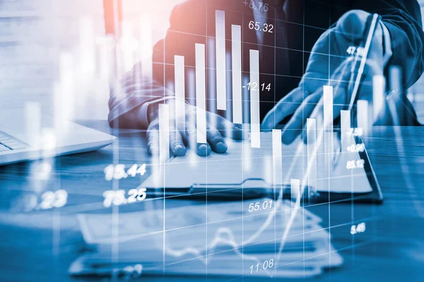 Aktiemarknaden eller forex handel diagram och ljusstake diagram suitab — Stockfoto