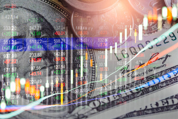 График торговли на фондовом рынке или форекс и диаграмма подсвечников suitab
