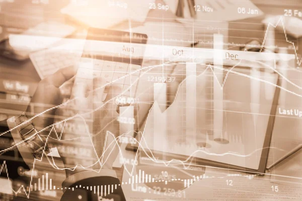 Aktiemarknaden eller forex handel diagram och ljusstake diagram suitab — Stockfoto