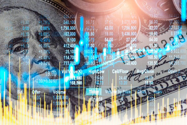 График торговли на фондовом рынке или форекс и диаграмма подсвечников suitab
