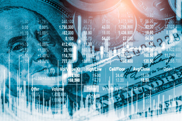 График торговли на фондовом рынке или форекс и диаграмма подсвечников suitab
