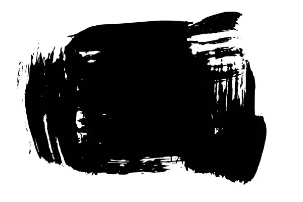 Grunge Hand Getekende Verf Penseel Stripe Vector Zwarte Inkt Penseelstreek — Stockvector