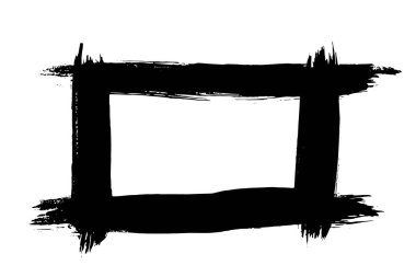 Grunge el çekilmiş boya fırça şerit. Vektör siyah mürekkep fırça darbesi. Arka plan yüksek detay boya. Kirli tasarım öğesi, kutu, çerçeve metin için. Eğri veya modern doku şekli. Çizimde kuru kenarlık