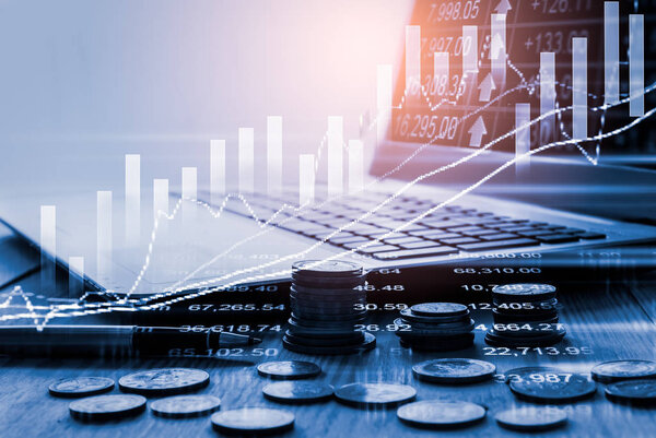 График торговли на фондовом рынке или форекс и диаграмма подсвечников suitab
