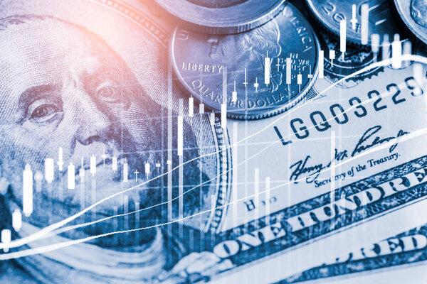 График торговли на фондовом рынке или форекс и диаграмма подсвечников suitab
