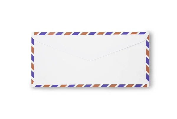 Close Air Mail Envelop Geïsoleerd Witte Achtergrond Met Uitknippad Air — Stockfoto