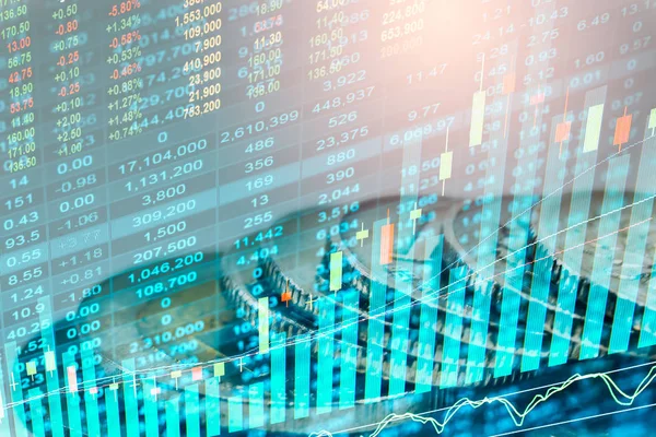 Stock market or forex trading graph and candlestick chart suitab